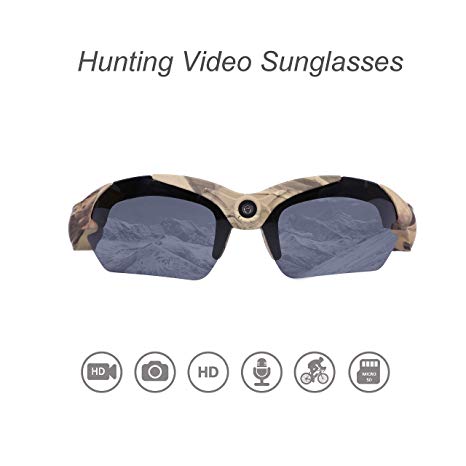 OHO 15MP Video Sunglasses, 16GB 1080P HD Outdoor Sports Action Camera for Hunting with Built in 15MP Wide Angle Camera and Polarized UV400 Protection Safety Lenses