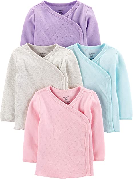 Carter's Baby Girls' 4-Pack Side-Snap Tees