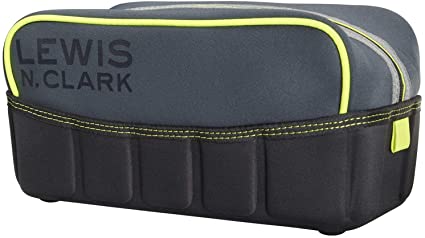 Lewis N. Clark Travelflex Toiletry Kit, Makeup Bag, Shower Caddy   Travel Organizer for Luggage, Carry-on or Suitcase, Open Zip Top, Charcoal