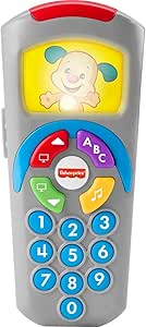 Fisher-Price Baby Learning Toy Laugh & Learn Puppy’s Remote Pretend TV Control with Music & Lights for Infants Ages 6  Months​