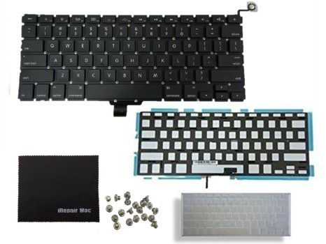 Generic Macbook Pro 13" A1278 2009 2010 2011 2012 2013 US layout Keyboard   backlight module   keyboard screws   keyboard skin cover   cleaning clothes by irepairmac