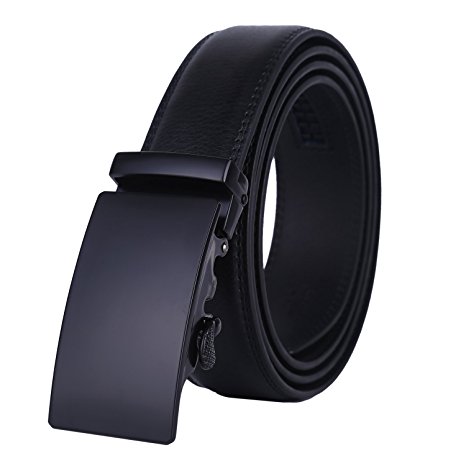 Dante Men's Leather Ratchet Dress Belt with Automatic Buckle