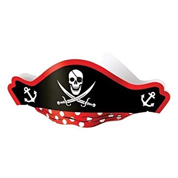 US Toy Pirate Captain Cardboard Party Hats Costume (2-Pack of 12)