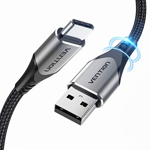 USB C Cable 3M, VENTION USB Type C Cable 3A Fast Charging, Premium Nylon Braided USB A to USB C Charger Cable for Note10/S20/S10/A80,Huawei P40/P30/P20,Xiaomi, Honor, Sony, LG etc