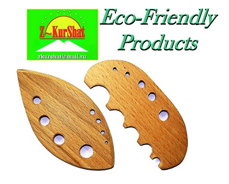ZKurShat Set of 2 in 1 Kale, Chard, Thyme Collard Greens and Herb Stripper made of environmentally friendly solid-wood material Caucasian beech