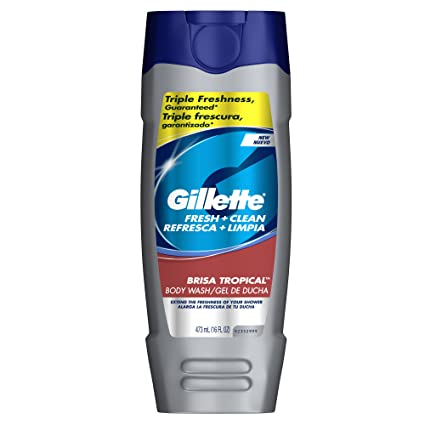 Gillette Fresh   Clean Brisa Tropical Scent Body Wash 16 Oz