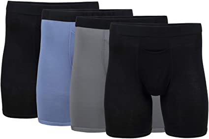 Gildan Men's Modal Regular Leg Boxer Briefs, 4 Pack