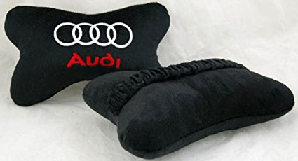 Audi Car Seat Neck Rest Pillow Cushion 2pcs Black