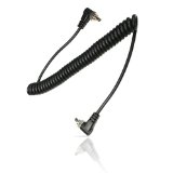 FotoampTech Male to Male M-M FLASH PC Sync Cable Cord 12-Inch Coiled Cord with Screw Lock Suitable for Nikon Canon and most DSLR cameras Flash Trigger Male to Male FLASH PC Sync Cable