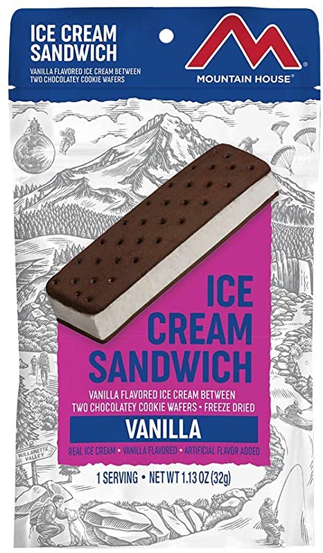 Mountain House Vanilla Ice Cream Sandwich | Freeze Dried Backpacking & Camping Food