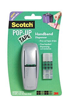 Scotch Pop-Up Tape Handband Dispenser, 3/4 x 2 Inches, 75 Strips/Pad, 1 Pad/Pack - Colors May Vary (96-G)