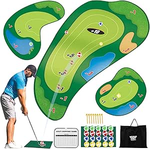 TOY Life Chipping Golf Game Mat Indoor Outdoor Games for Adults and Family Kids Outdoor Play Equipment Stick Chip Game Indoor Golf Set Backyard Games Outdoor Toys for Kids