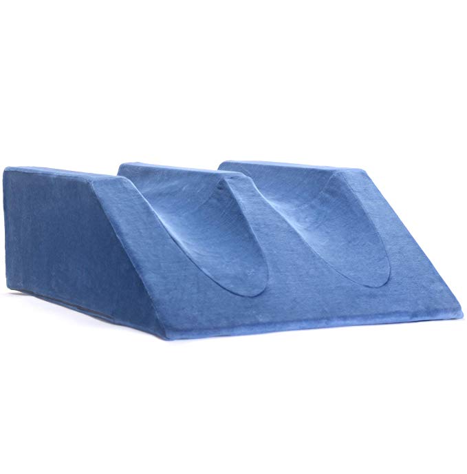 Milliard Double Foam Leg Elevator Cushion Washable Cover; Bed Wedge Support Elevation Pillow for Surgery, Injury Rest