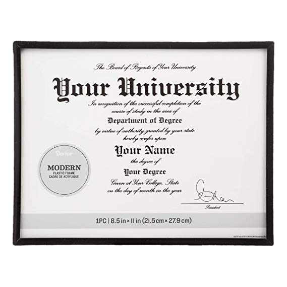 Darice Modern Document Frame: Black, 8.5 x 11 Inches