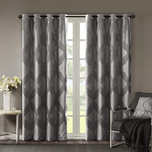 Blackout Curtains for Bedroom, Modern Contemporary Grommet Charcoal Window Curtains for Living Room Family Room, Sidro Solid Modern Black Out Window Curtain for Kitchen, 50X84, 1-Panel Pack