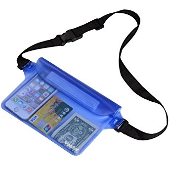 Vastar® Waterproof Pouch Bag Case with Waist Strap for Beach, Swimming, Boating, Kayaking, Fishing, Hiking, Camping - Protect iPhone, Cell Phone, Camera, Cash, MP3, Passport, Documents From Water, Sand, Snow, Dust and Dirt