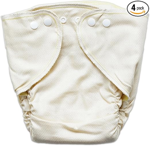 Osocozy Fitted Organic Diaper, 100% GOTS Certified Organic Cotton Birdseye Weave Fabric. Soft and Absorbent. Easy Snap Closures. Sewn in The USA. (Size: Toddler 25-35 Lbs)