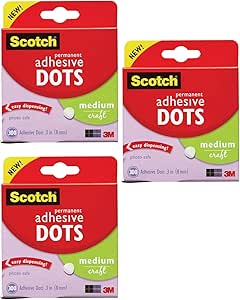 Scotch Brand 599039153097 Scotch 010-300M 300-Pack Adhesive Dots, Medium, 300 Count, Clear, 3 Pack