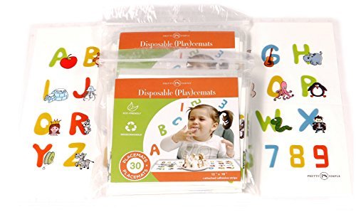 60 Count Disposable Placemats (Play)cemats for Babies and Toddlers, Creates a CLEANER eating SURFACE