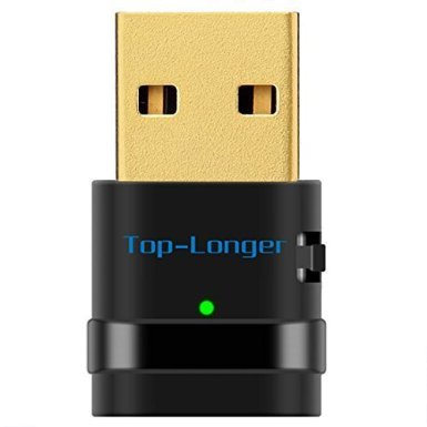 Top-Longer AC600 Dual Band WiFi USB Adapter Maximum Speed Up to 5G 433Mbps 24G 150Mbps - Complies with IEEE 80211ACngb - WPS Wireless Network Adapter Supports Windows Mac Linux Gold