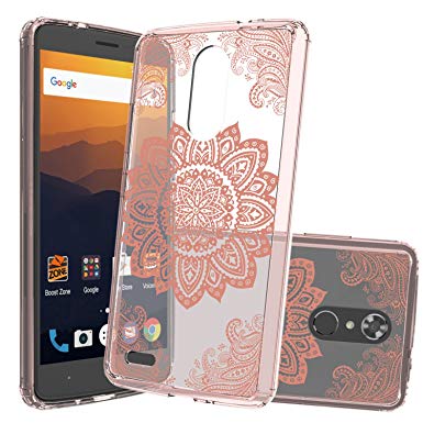 ZTE MAX XL case,ZTE N9560 Clear Case ,Wtiaw [Scratch Resistant] Acrylic Hard Cover With Rubber TPU Bumper Hybrid Ultra Slim Protective For ZTE N9560-YKL Rose Gold