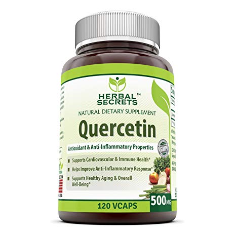 Herbal Secrets Quercetin 500 Mg Veggie Capsules (Non-GMO) - Supports Healthy Ageing, Cardiovascular Health, and Immune Health* (120 Count)