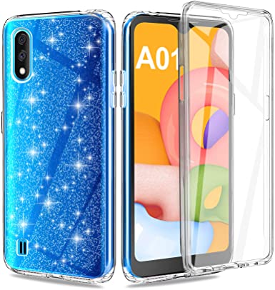 ivencase Samsung Galaxy A11 Case, Full-Body with Built-in Screen Protector Heavy Drop Protection Shock Absorption Cover Case Designed for Samsung Galaxy A11 (Glitter)