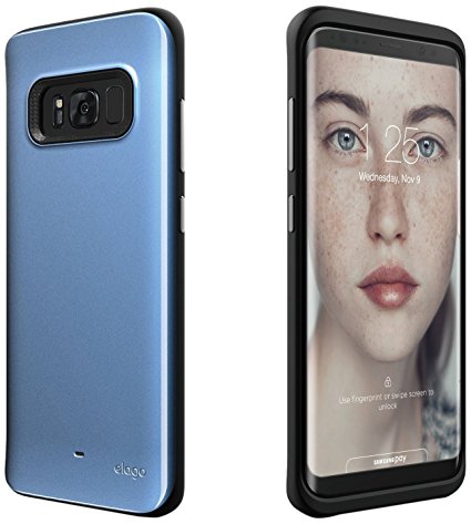 elago Galaxy S8 Case [Grip Hybrid][Coral Blue] - [Device Fitting Tested][Sleek Finish][Ergonomic Design][Anti-Shock] - for Galaxy S8