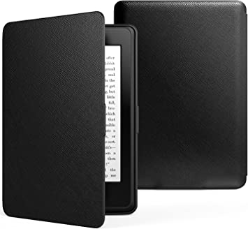 MoKo Étui pour 6" Kindle Paperwhite 2012/2013/2015/2016 Version (Model No.EY21 ou DP75SDI), Coque en Cuir Léger pour All Kindle Paperwhite Génerations Antérieures à 2018, Pas pour 10e Gén 2018 - Noir