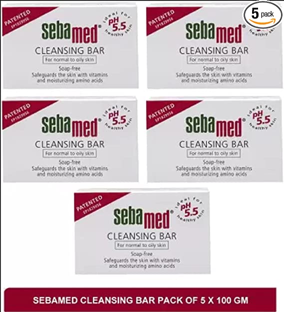 Sebamed cleansing bar #dermatologist recommended cleansing bar(pack of 5)100g (5 x 100 g)