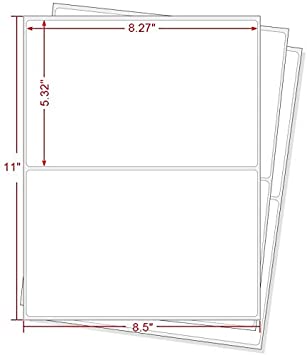 MFLABEL Round Corner Half Sheet Self Adhesive Shipping Labels for Laser & Inkjet Printers, 1000 Count