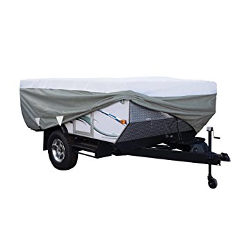 Classic Accessories OverDrive PolyPRO 3 Deluxe Pop-Up Camper Trailer Cover, Fits 12' - 14' Trailers - Max Weather Protection with 3-Ply Poly Fabric Roof RV Cover (80-040-163106-00)