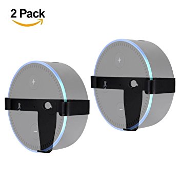 LANMU Wall Mount for Alexa Echo Dot 2nd Generation (Pack of 2 Black)