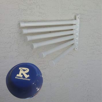 RoadRunner The Original Outdoor Pool Towel Hanging Towel Rack (6 bar, Cool White)