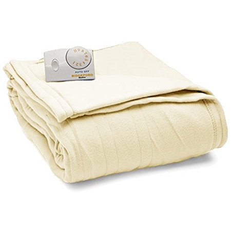 Biddeford Comfort Knit Fleece Electric Heated Twin Blanket – Natural (1020-9032108-757)