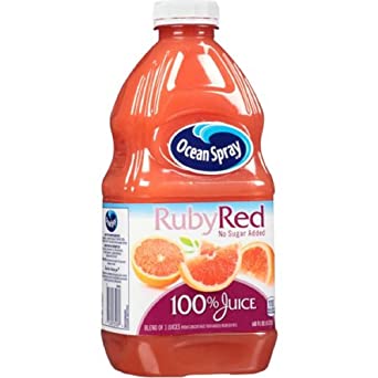 Ocean Spray 100% Juice, Ruby Red Grapefruit, 60 Fl Oz (Pack of 3)