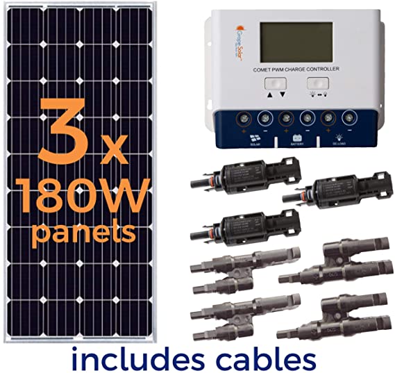 Grape Solar GS-540-KIT 540W Off-Grid Solar Kit with Comet40 Charge Controller