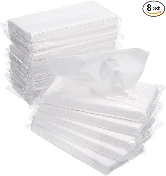 Car Tissue Refill Auto Visor Tissue Refills Napkin Holder Refill for Sun Visor Car Travel Tissues, Soft and Smooth, 3-Ply (8 Pieces)