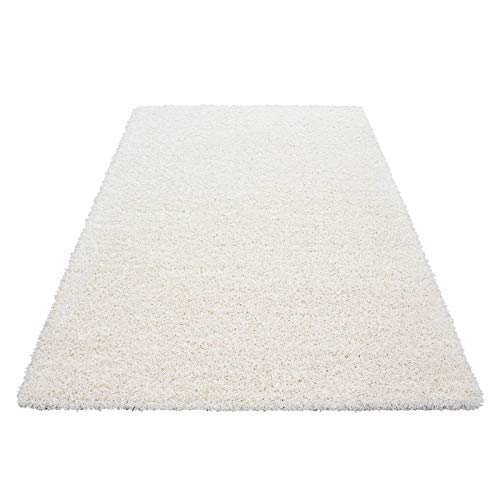 SMALL - EXTRA LARGE SIZE THICK MODERN PLAIN NON SHED SOFT SHAGGY RUGS CARPETS RECTANGLE & ROUND CARPETS COLORS ANTHRACITE BEIGE BROWN CREAM GREEN GREY LIGHTGREY PURPLE RED TERRA NAVY RUGS, Size:80x250 cm, Color:Cream