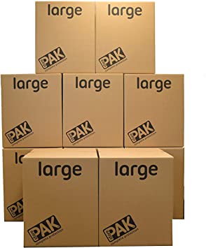 StorePAK Large Storage Boxes - Archive Cardboard Boxes with Handles - 100% Recyclable - H55 x W46 x D46 cm (Pack of 10)