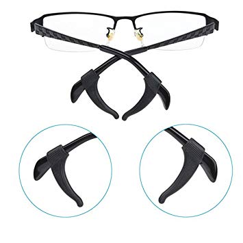 VIEEL 5 Pairs Eyeglass Ear Grip Hooks, Anti-slip Soft Silicone Temple Tips Sleeve Retainer For Eyeglass Sunglasses, Perfect Fit - Prevents Your Glasses from Slipping Off