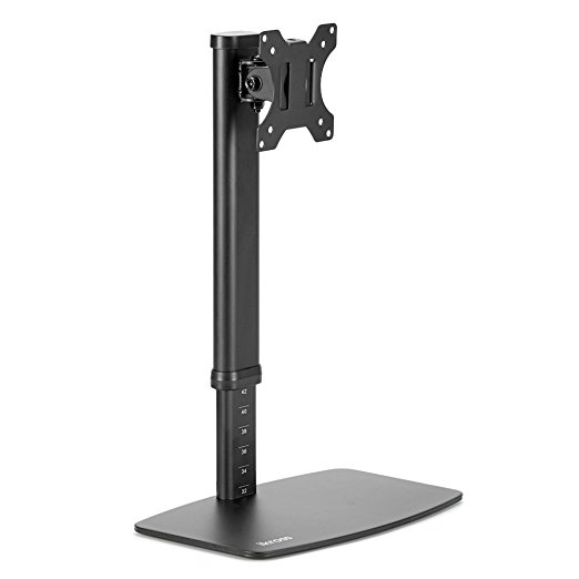 iKross Single Monitor Desk Mount with Free Stand Base / Tool Free Height Adjustment / Detachable VESA Plate for 13 - 27 inch LED/LCD VESA Screen