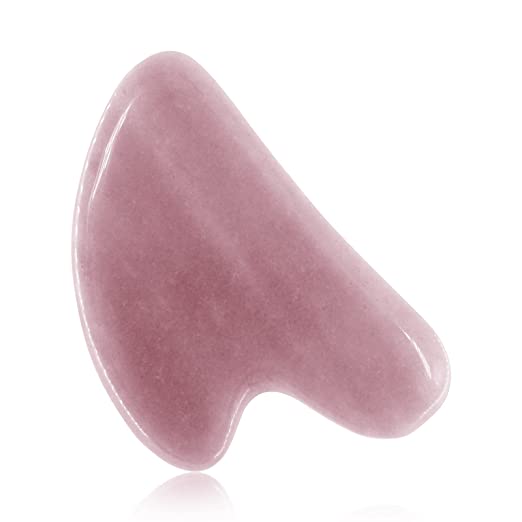 JCOTTON Gua Sha Stones, Gua Sha Massage Tool Can Remove Toxins, Prevent Wrinkles and Enhance The Color of Skin Tone, Guasha Tool for Face is Make in Pure Natural Jade (Class AAA Rose Quartz Stone)