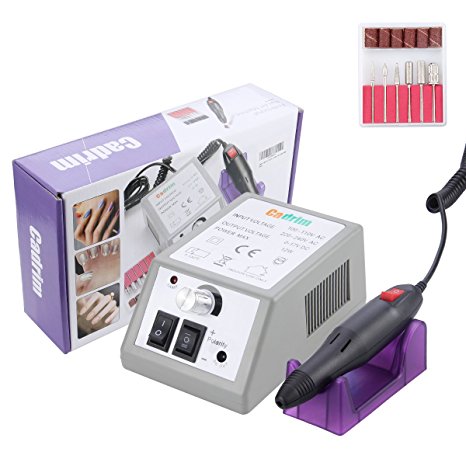 Electric Nail Drill, Cadrim Nail File Drill Machine,Manicure Pedicure Drill Kit - Smooth body Low Noise Low Heat Low vibration (20000RPM)