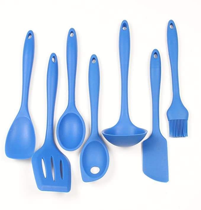 Chef Craft 7 Piece Silicone Kitchen Tool and Utensil Set, Blue