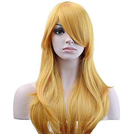 YOPO 28'' Blonde Wig for Women Cosplay Costume Party Long Big Wavy Wigs (Blonde new)