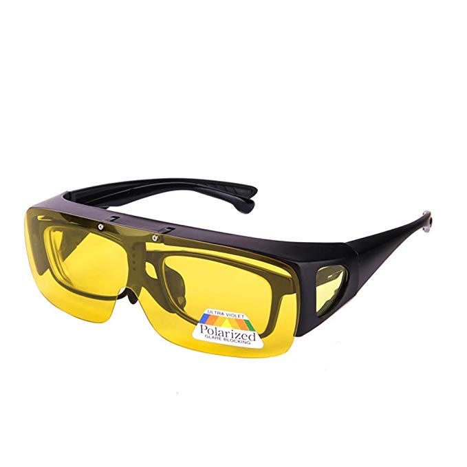 Night Driving Glasses Over Prescription Eyewear Anti Glare Polarized HD Night Vision Glasses for Men Women