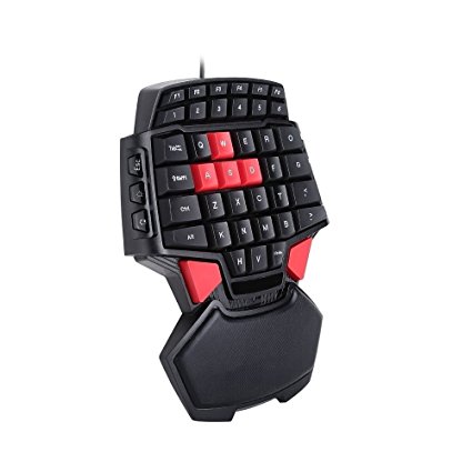 GooDGo Professional One Hand Keyboard, 47-Key Single Hand USB Wired Esport Gaming Keyboard