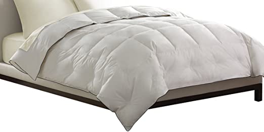 Pacific Coast Feather Company 67822 Light Warmth Down Comforter, Cotton Cover, Hypoallergenic, Full/Queen