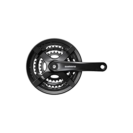 Shimano Tourney Mountain Bicycle Crank Set - FC-TY501 (Black - 175MM, 48X38X28T W/CG)